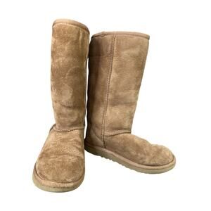 Ugg Classic Tall Geniune Sheepskin Leather Blend Insulated Brown Boots Size 3
